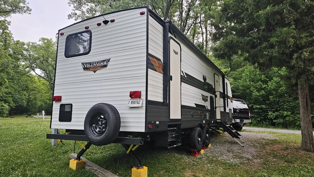 Unlevel RV Site at State Campground